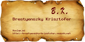 Brestyenszky Krisztofer névjegykártya